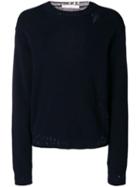 Golden Goose Distressed Fitted Sweater - Blue