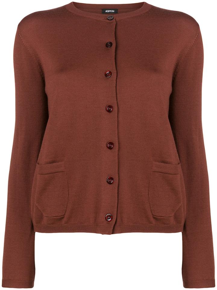 Aspesi Fitted Lightweight Cardigan - Brown