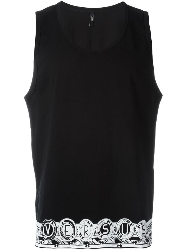 Versus Hem Logo Print Tank Top