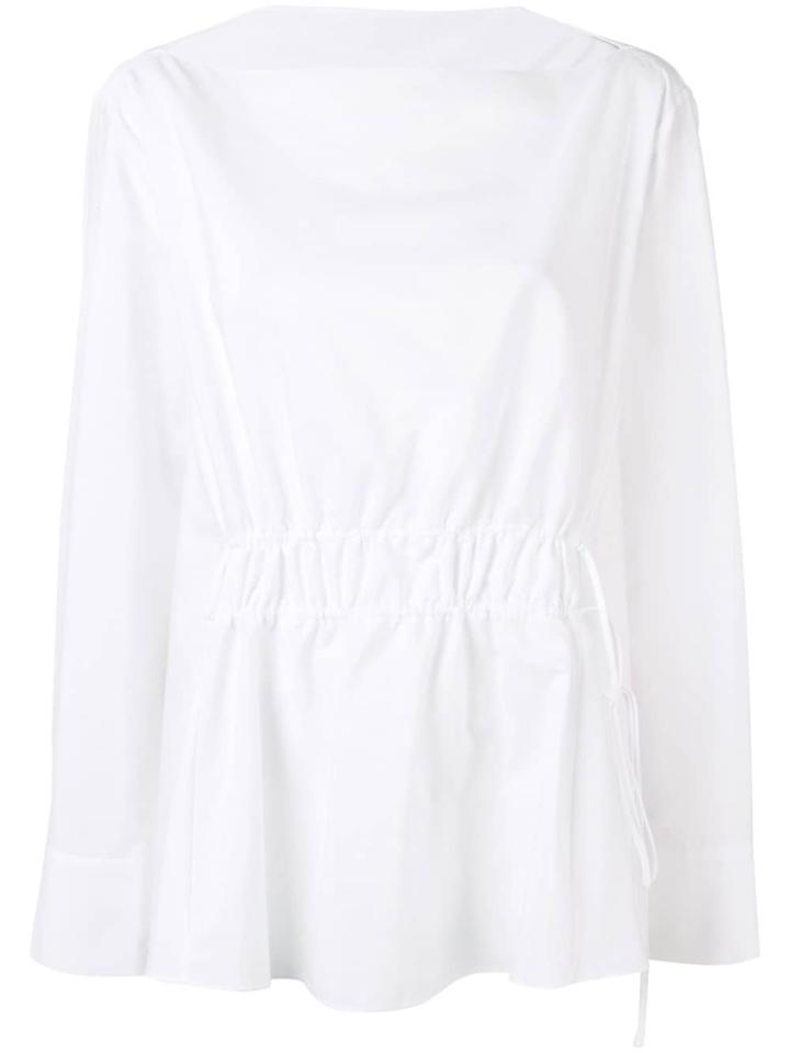 Marni Poplin Boat Neck Blouse - White