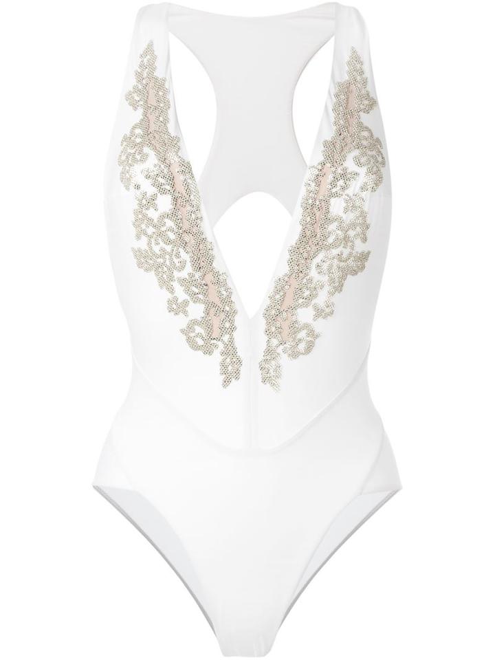 La Perla Dreamland Non Wired Swimming Costume, Women's, Size: 32b, White, Polyamide/spandex/elastane