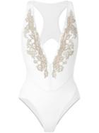 La Perla Dreamland Non Wired Swimming Costume, Women's, Size: 32b, White, Polyamide/spandex/elastane
