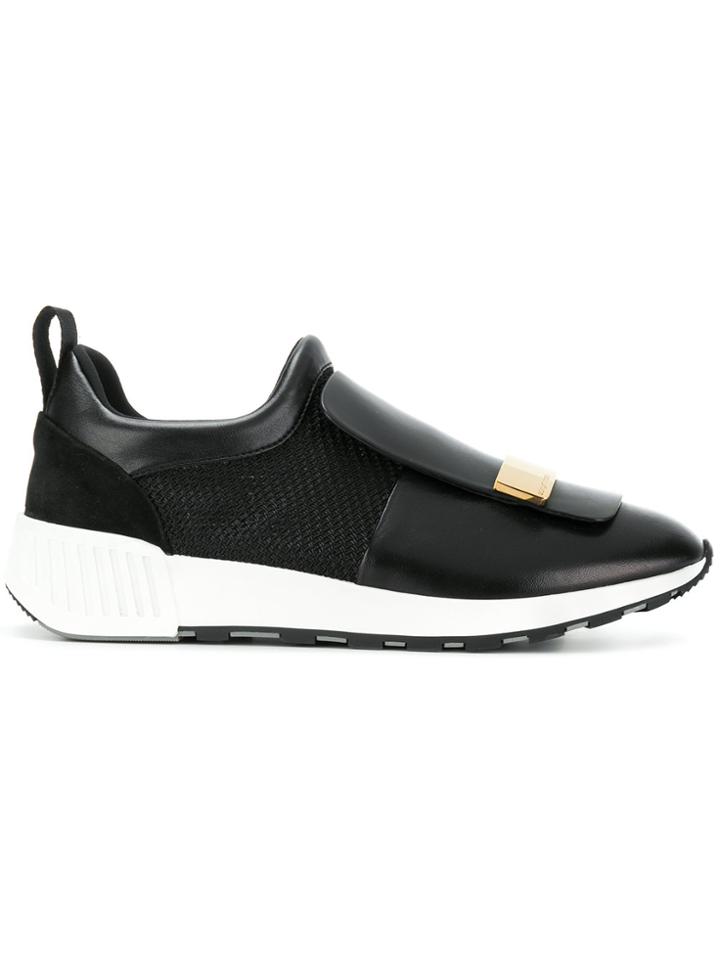 Sergio Rossi Front Flap Sneakers - Black