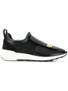 Sergio Rossi Front Flap Sneakers - Black