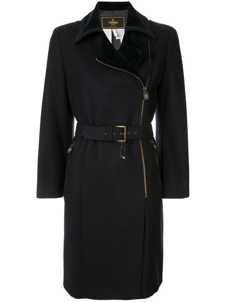Fendi Pre-owned Belted Coat - Blue