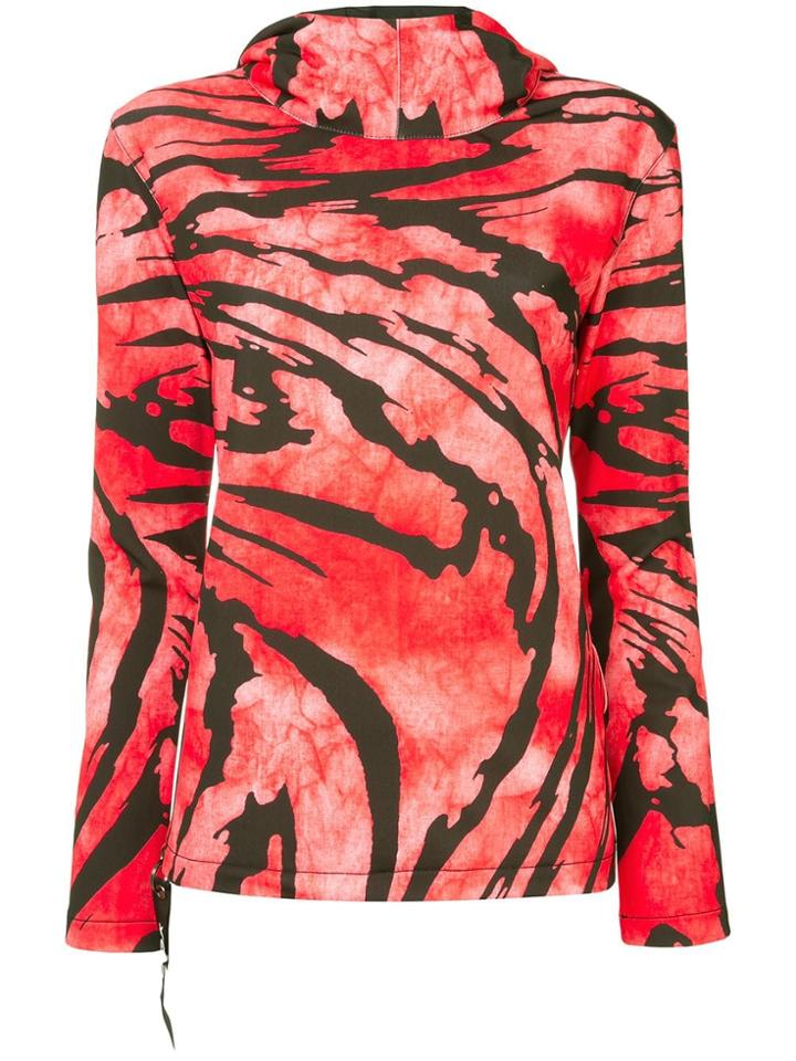 Kru Animal Print Thermal Top - Red