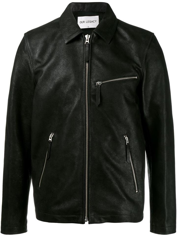 Our Legacy Ton Up Leather Jacket, Men's, Size: 50, Black, Cotton/leather/polyester
