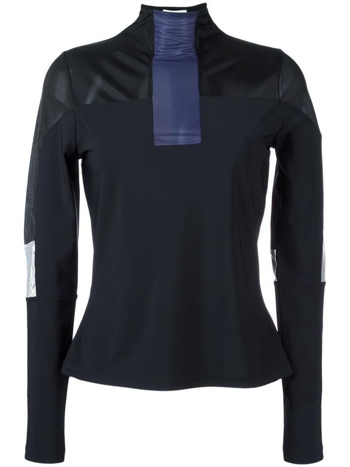 Paco Rabanne Neck Panel Turtleneck Blouse, Women's, Size: 38, Black, Polyamide/spandex/elastane