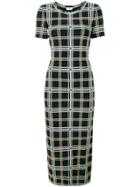 Fendi Plaid Print Midi Dress - Black