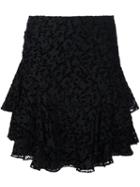Yigal Azrouel 'flower Garden' Pleated Skirt, Women's, Size: 0, Black, Silk/viscose