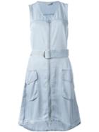 Diesel Zip Up Buckle Waist Pocket Dress