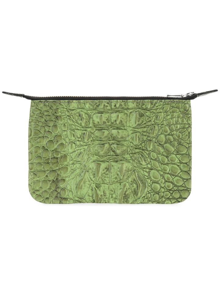 Zambesi Crocodile Effect Zipped Purse - Green