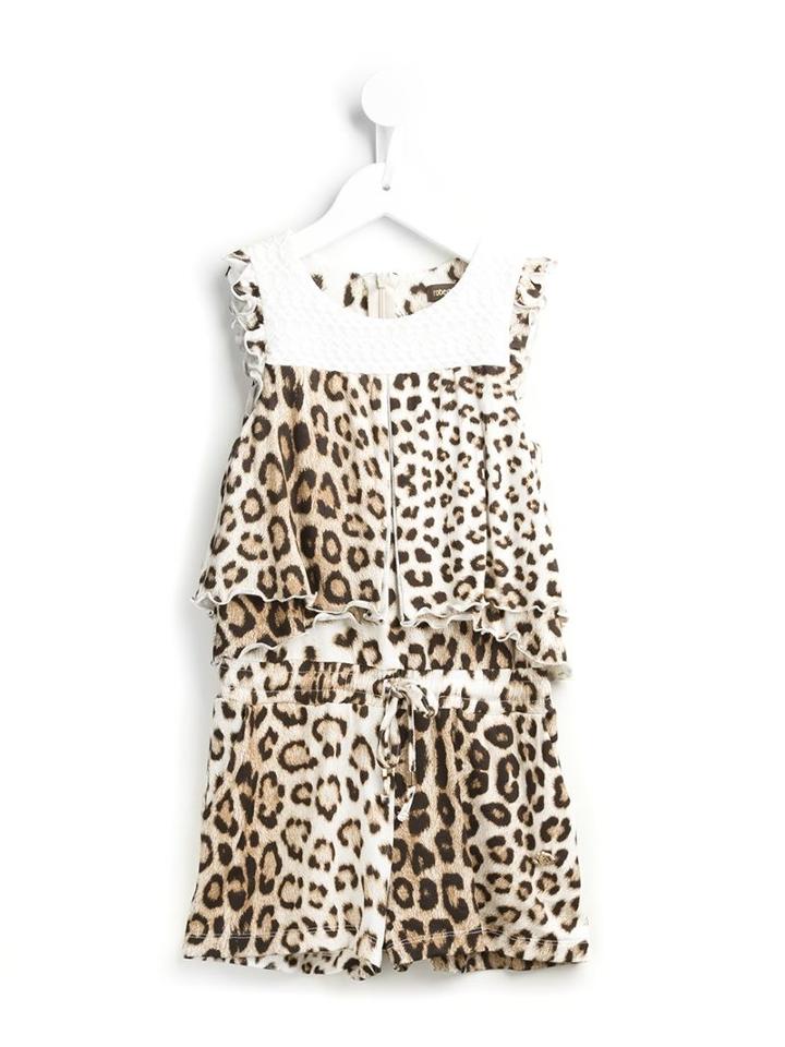 Roberto Cavalli Kids Leopard Playsuit, Toddler Girl's, Size: 5 Yrs, White