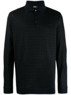 Karl Lagerfeld Long Sleeved Polo Shirt - Blue