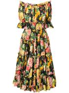 Dolce & Gabbana Floral Print Flared Dress - Yellow
