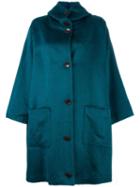 Dusan Fur Effect Boxy Raincoat, Women's, Blue, Alpaca/virgin Wool