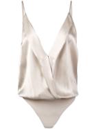 Michelle Mason Cami Wrap Bodysuit - Grey