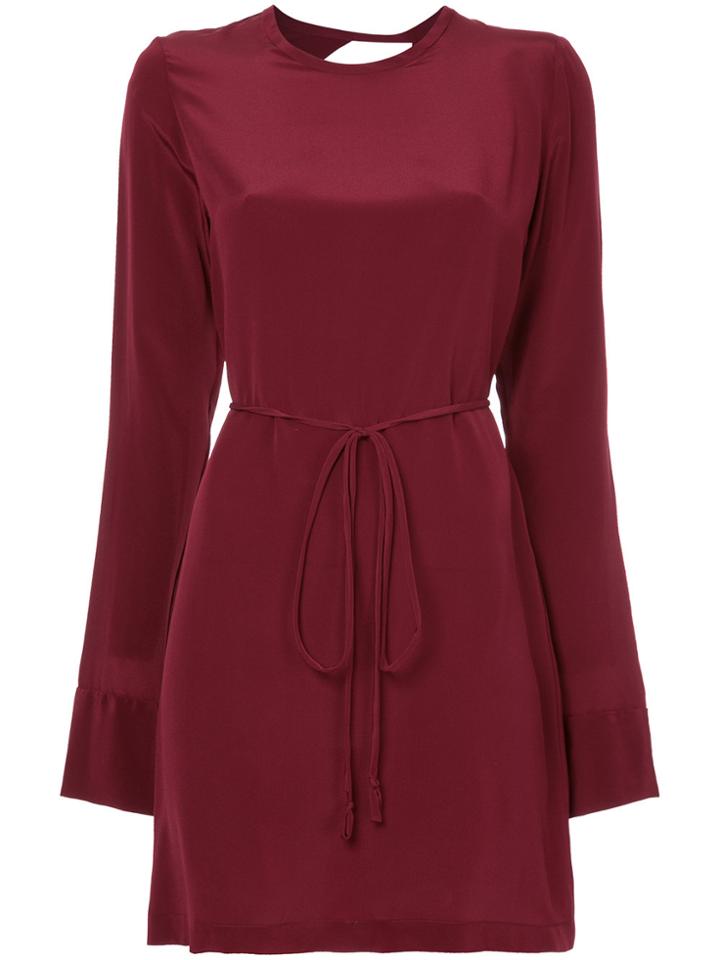 Kacey Devlin Collapsed Back Shirt Dress - Red