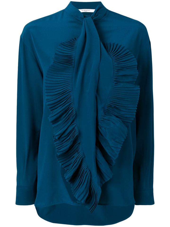 Givenchy Pleated Front Bib Shirt - Blue