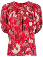 Ulla Johnson Floral Blouse - Red