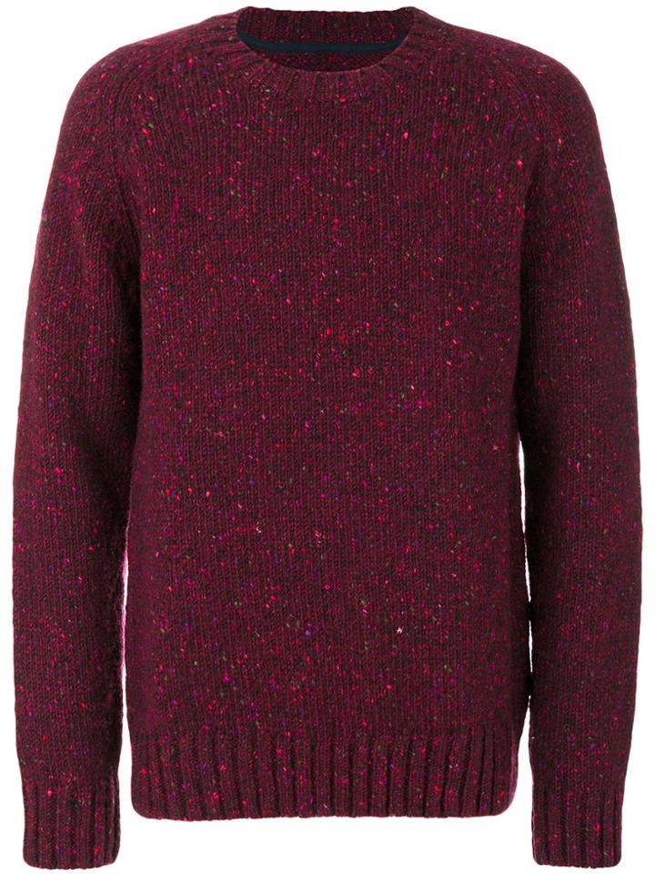 Barbour Speckled Crew Neck Jumper - Red