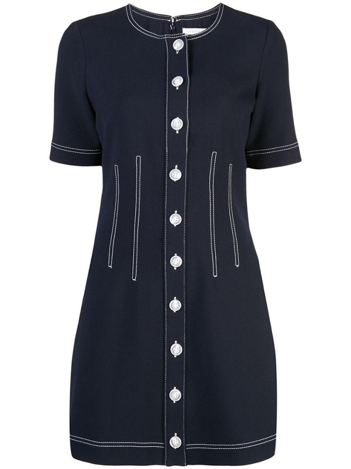 Veronica Beard Short Buttoned Dress - Blue