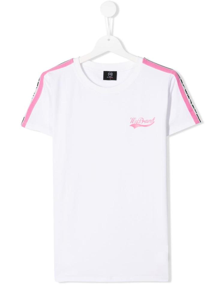 My Brand Kids Logo Print Trimmed T-shirt - White