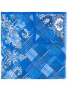 Etro Paisley And Check Scarf - Blue