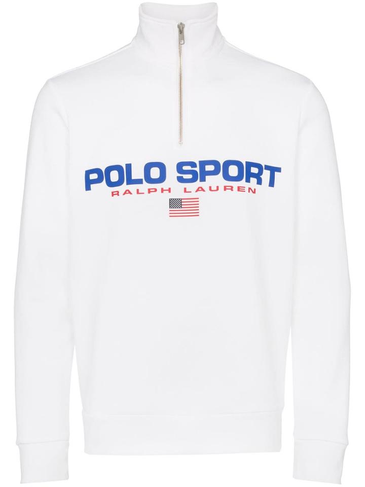 Polo Ralph Lauren Neon Logo Fleece Sweatshirt - White