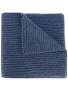 N.peal Large Woven Scarf, Women's, Blue, Cashmere