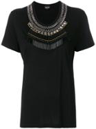 Just Cavalli Embellished Neck T-shirt - Black