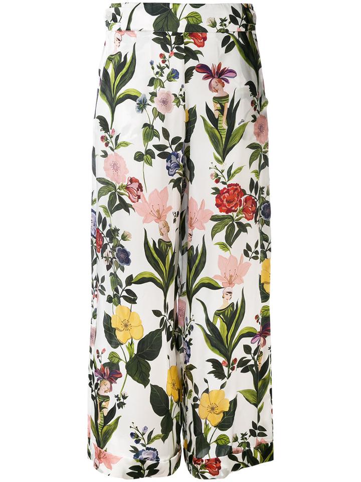 Vivetta - Floral Print Palazzo Pants - Women - Silk - 42, Silk