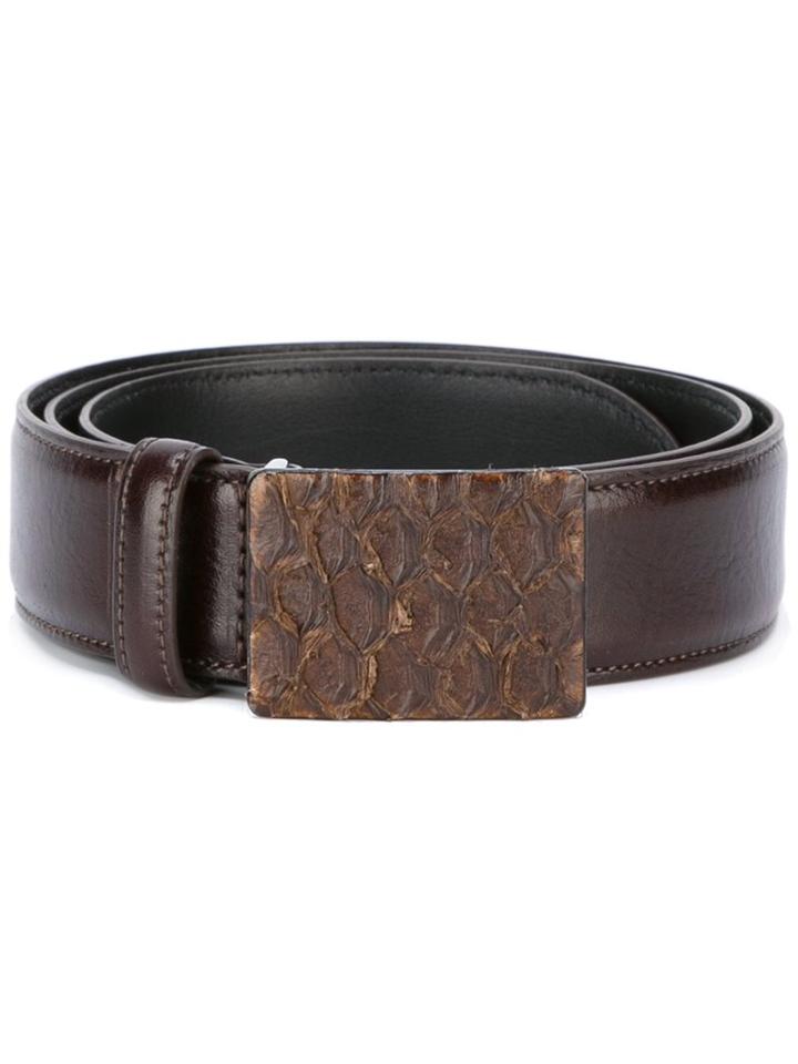 Eleventy Embossed Buckle Belt