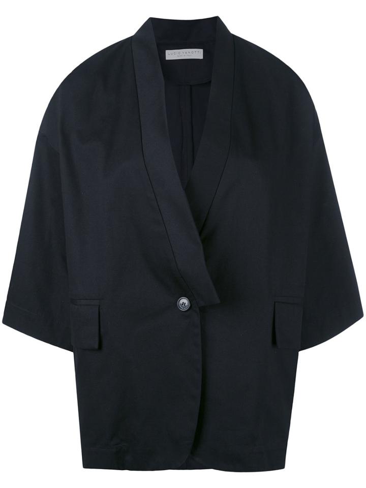 Lucio Vanotti - Wide Sleeve Blazer - Women - Cotton - 2, Black, Cotton