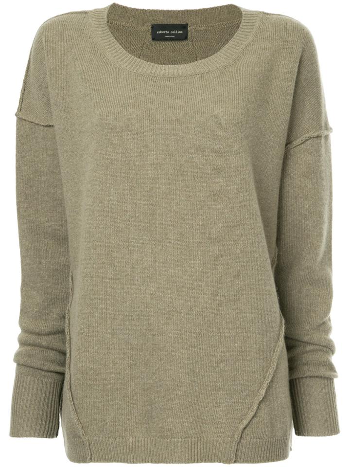 Roberto Collina Oversized Seam Detail Sweater - Green