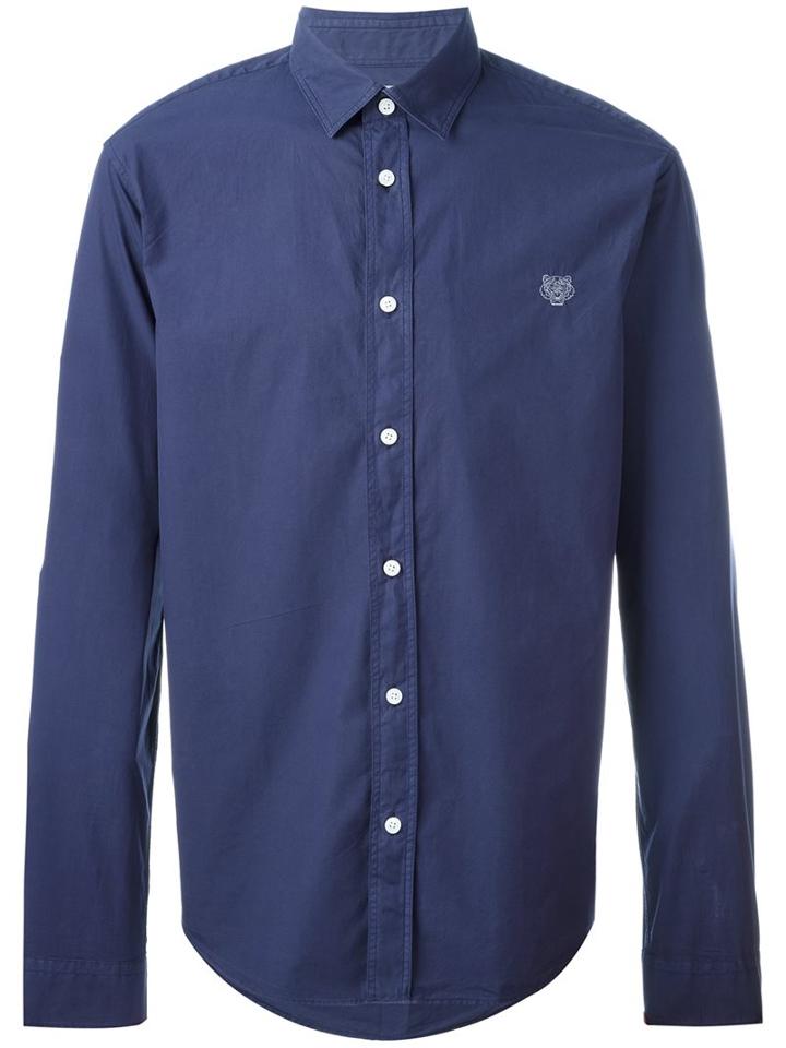 Kenzo 'mini Tiger' Shirt, Men's, Size: Xl, Blue, Cotton