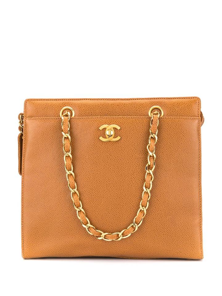 Chanel Pre-owned Cc Turn-lock Structured Tote - Brown