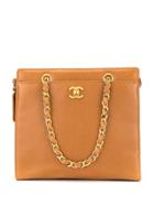 Chanel Pre-owned Cc Turn-lock Structured Tote - Brown