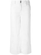Just Cavalli - Wide Turn Up Trousers - Women - Cotton/spandex/elastane - 27, White, Cotton/spandex/elastane