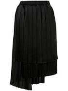 Astraet Asymmetric Pleated Skirt - Black
