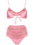 Oseree Fringed Bikini - Pink