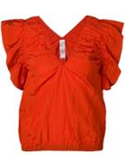 Victoria Victoria Beckham Ruffle Sleeve Blouse - Red
