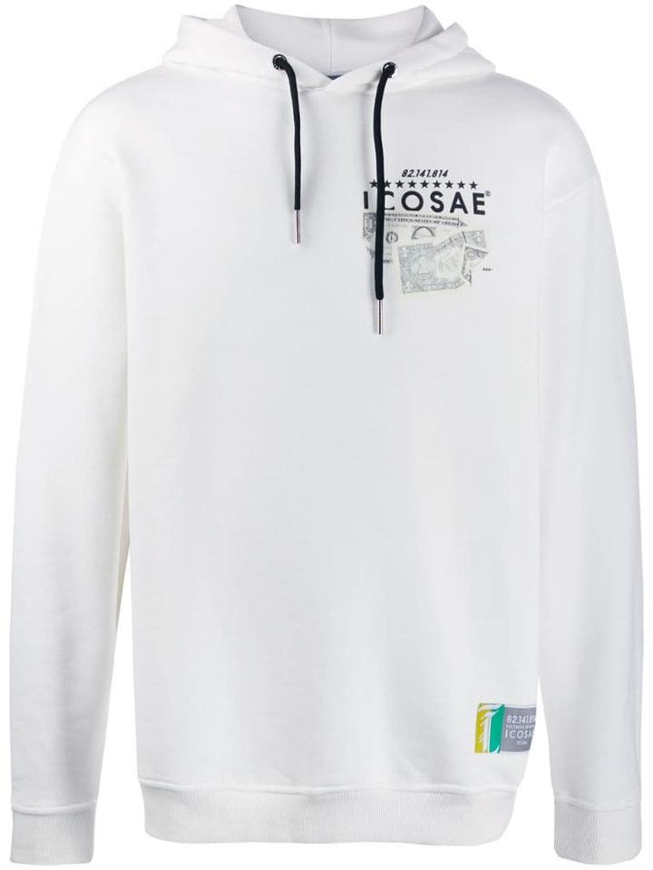 Icosae Logo Print Hoodie - White