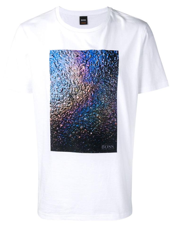 Boss Hugo Boss Petrol Spill Print T-shirt - White