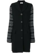 Sonia Rykiel Knitted Sleeves Coat - Black