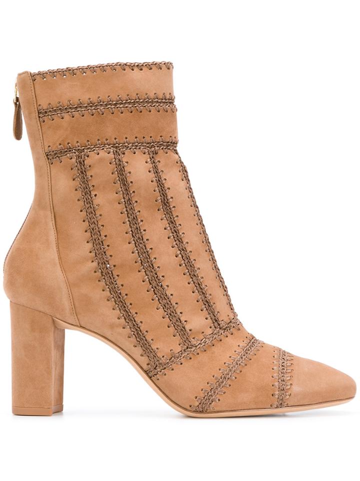 Alexandre Birman Woven Booties - Brown