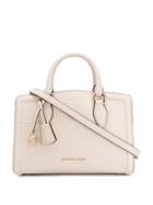 Michael Michael Kors Zoe Croc-effect Satchel - Neutrals