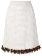 Dolce & Gabbana Bouclé Tweed A-line Skirt - White