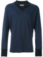 Romeo Gigli Vintage Ribbed V-neck Jumper - Blue