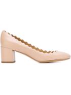 Chloé Lauren Pumps, Women's, Size: 41, Pink/purple, Calf Leather/leather